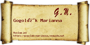 Gogolák Marianna névjegykártya